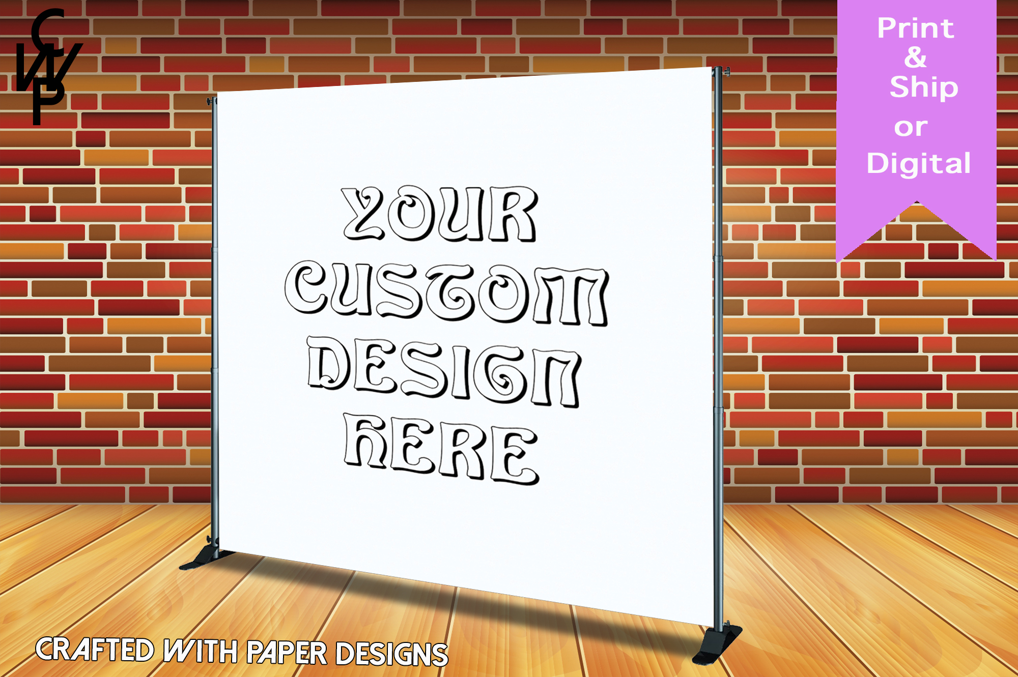 Backdrop/Banner – Custom Design – Crafted With Paper Designs