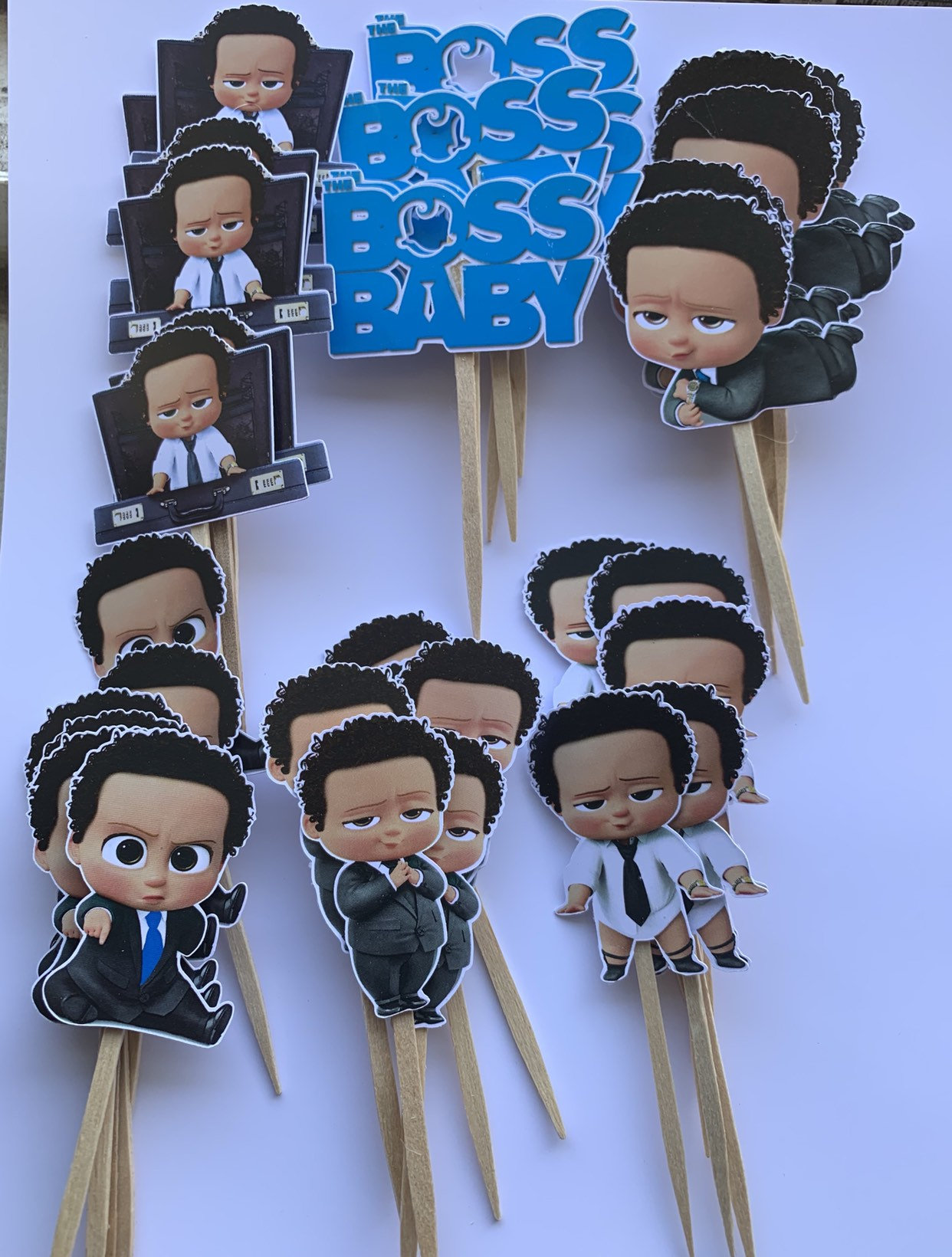 The Blue Boss Boy – Cupcake Toppers – Crafted With Paper Designs