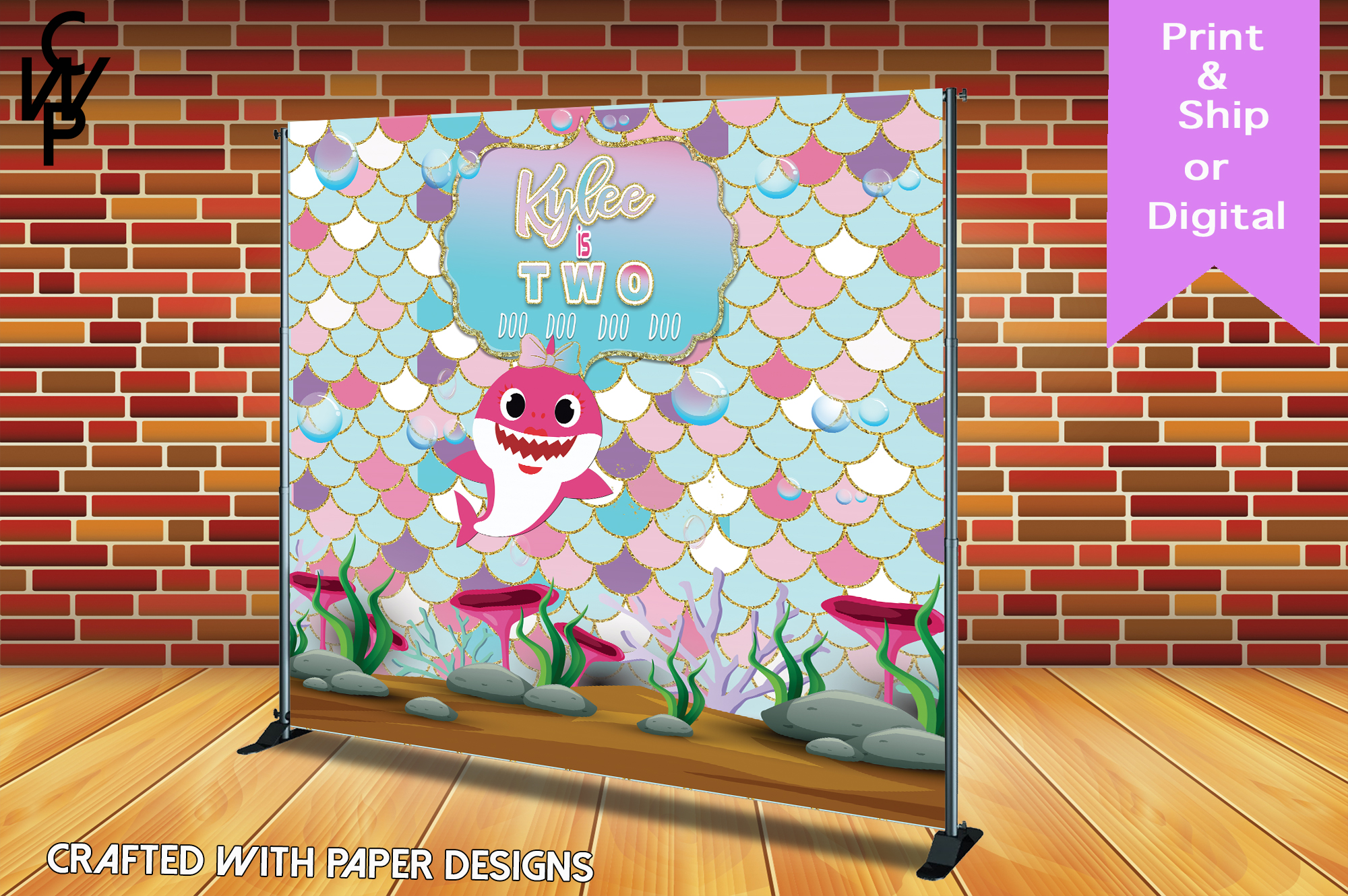 under-the-see-pink-shark-backdrop – Crafted With Paper Designs